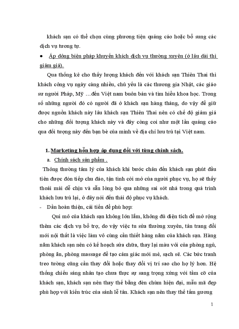 image for page Khái quát sản xuất kinh doanh và tổ chức quản lý của khách sạn Thiên Thai.