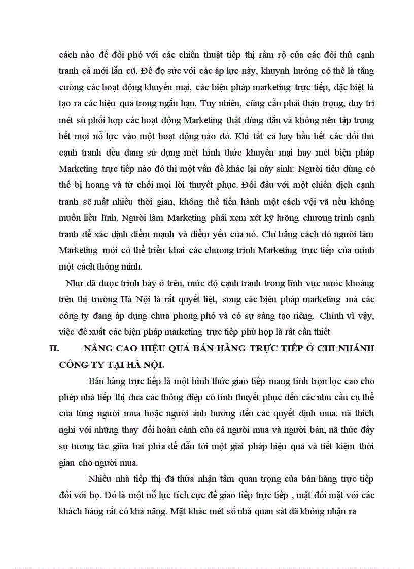 image for page Sử dụng một số công cụ Marketing trực tiếp để nâng cao hiệu quả kinh doanh của chi nhánh công ty nước khoáng Cúc Phương tại Hà Nội.