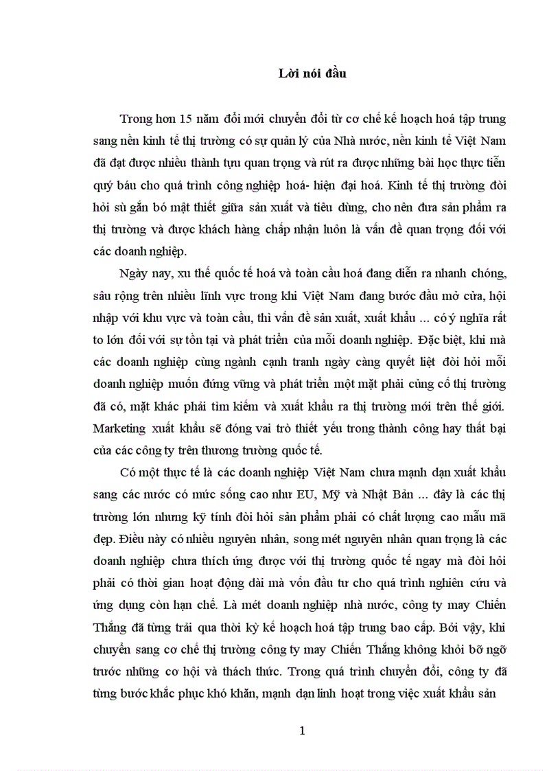 image for page Giải pháp Marketing nhằm nâng cao năng lực cạnh tranh hướng về xuất khẩu sản phẩm may mặc sang thị trường EU- ứng dụng tại công ty may Chiến Thắng.