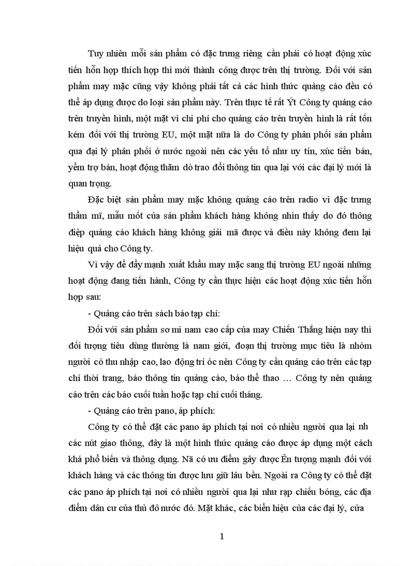 image for page Giải pháp Marketing nhằm nâng cao năng lực cạnh tranh hướng về xuất khẩu sản phẩm may mặc sang thị trường EU- ứng dụng tại công ty may Chiến Thắng.