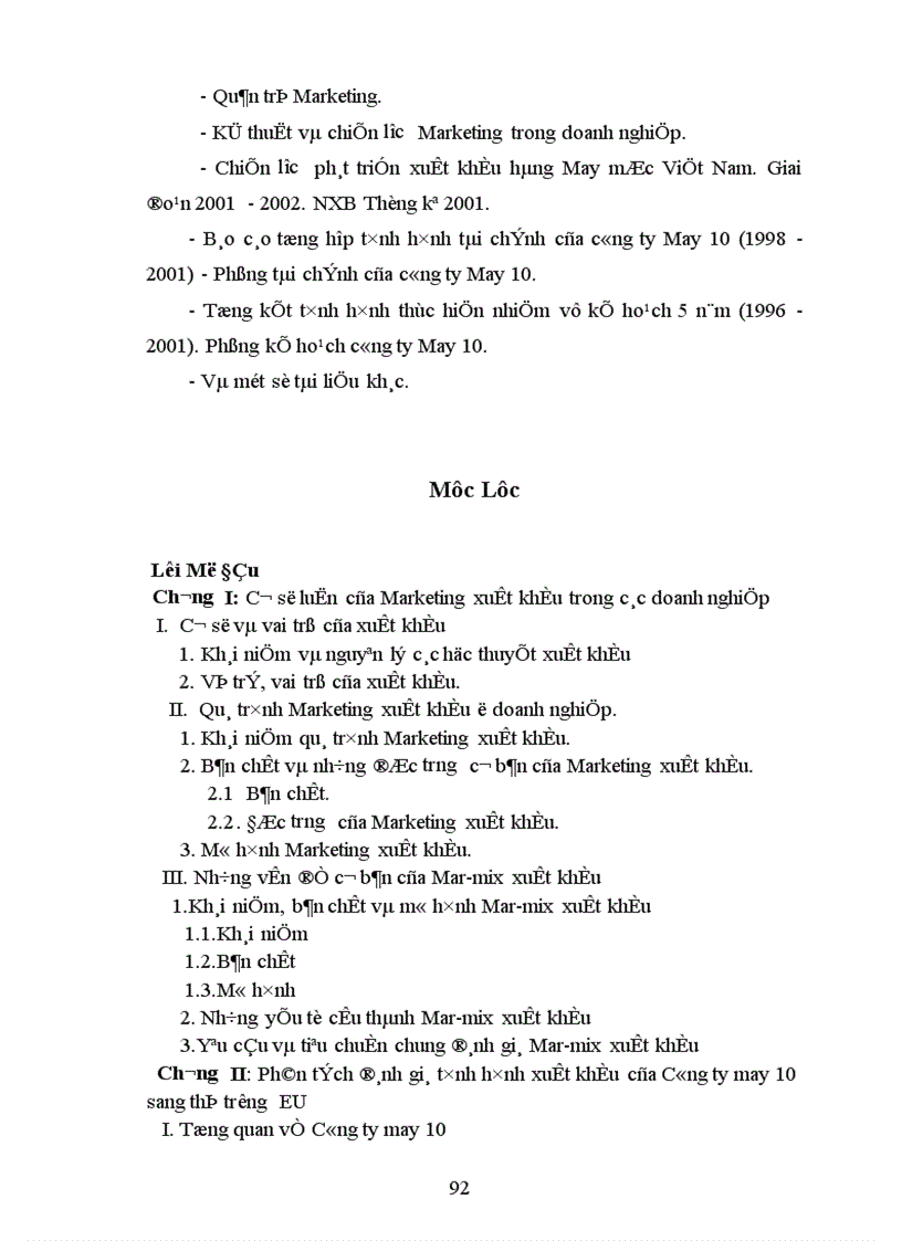 image for page Hoàn thiện các giải pháp MAR- MIX xuất khẩu hàng may mặc của công ty May 10 sang thị trường EU.