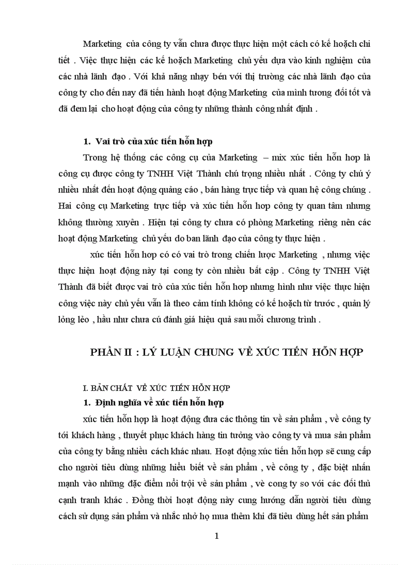 image for page Hoạt động xúc tiến hỗn hợp của công ty TNHH Việt Thành: Thực trạng và các giải pháp.