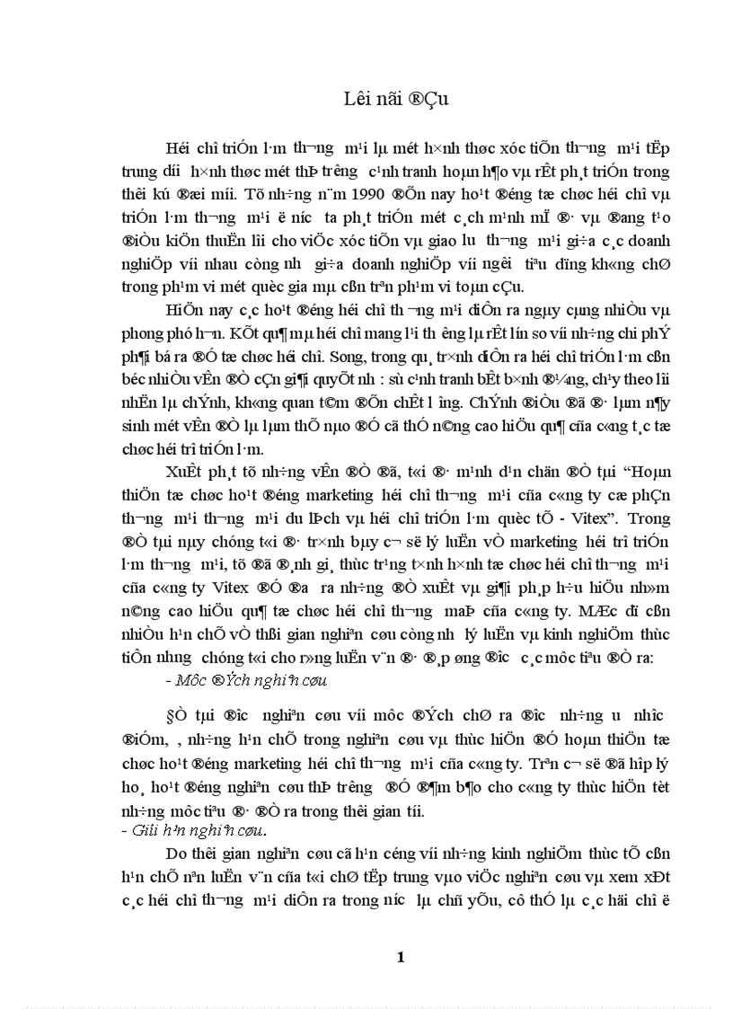 image for page Hoàn thiện tổ chức hoạt động marketing hội chợ thương mại của công ty cổ phần thương mại thương mại du lịch và hội chợ triển lãm quốc tế - Vitex.