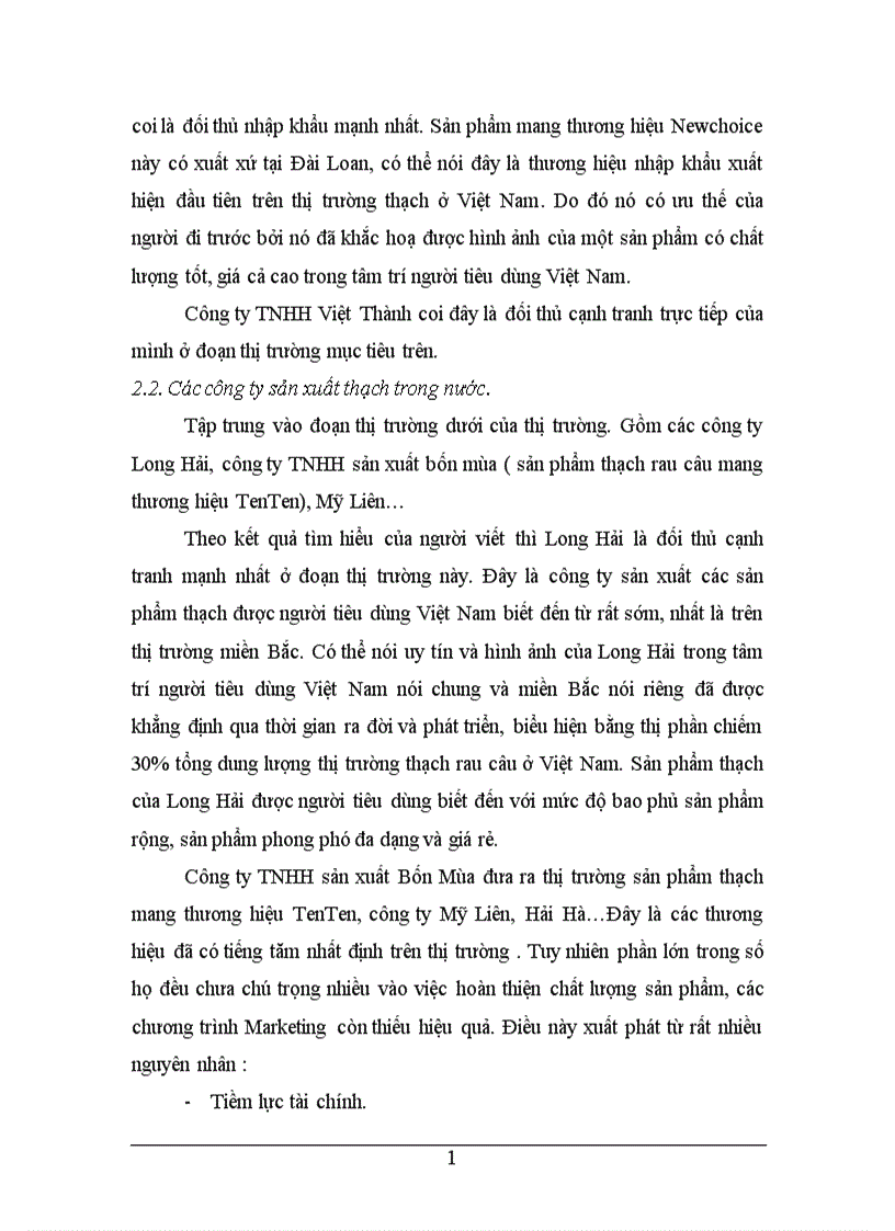 image for page Một số giải pháp Marketing- Mix nhằm nâng cao khả năng cạnh tranh cho sản phẩm thạch rau câu của công ty TNHH Việt Thành.