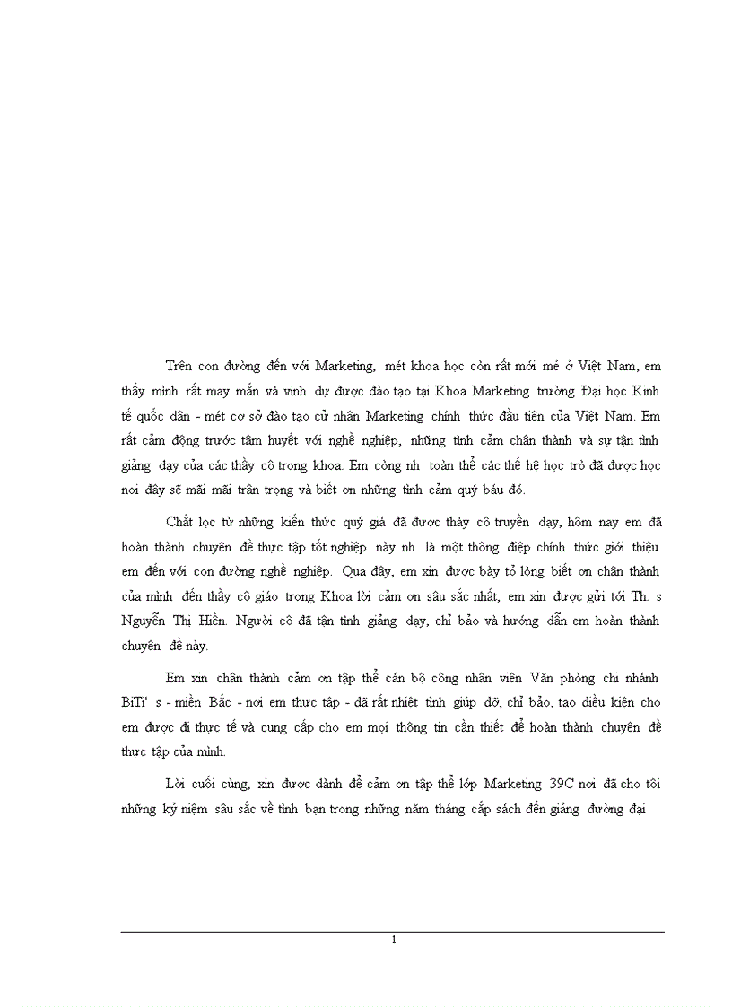 image for page Thực trạng và các giải pháp Marketing nhằm nâng cao hoạt động của hệ thống xúc tiến hỗn hợp của Công ty Bi TiS trên thị trường Miền Bắc.