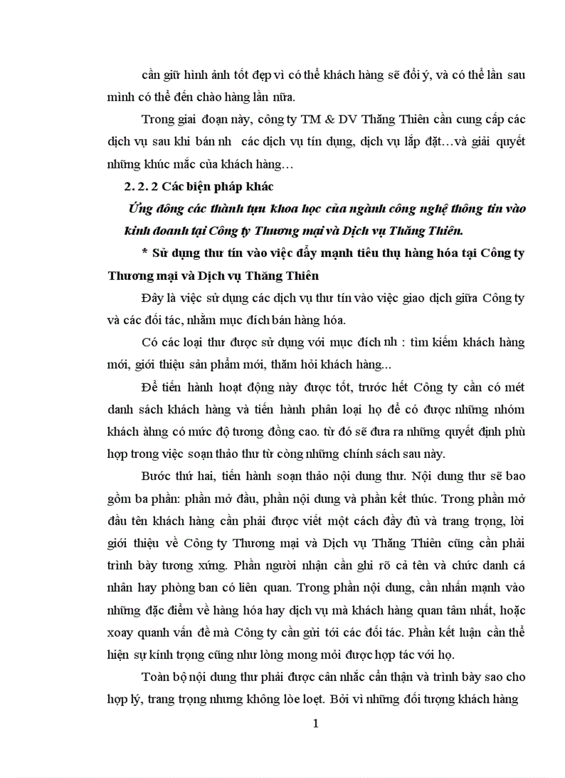 image for page Một số giải pháp marketing nhằm đẩy mạnh tiêu thụ hàng hoá tại Công ty Thương mại và Dịch vụ Thăng Thiên.