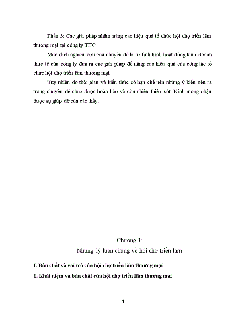 image for page Hoạt động Marketing cho sản phẩm tổ chức hội chợ triển lãm thương mại tại công ty THC: thực trạng và giải pháp.