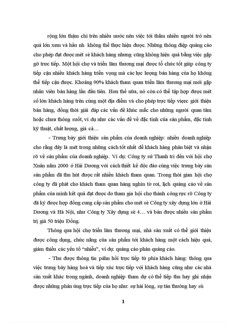 image for page Hoạt động Marketing cho sản phẩm tổ chức hội chợ triển lãm thương mại tại công ty THC: thực trạng và giải pháp.