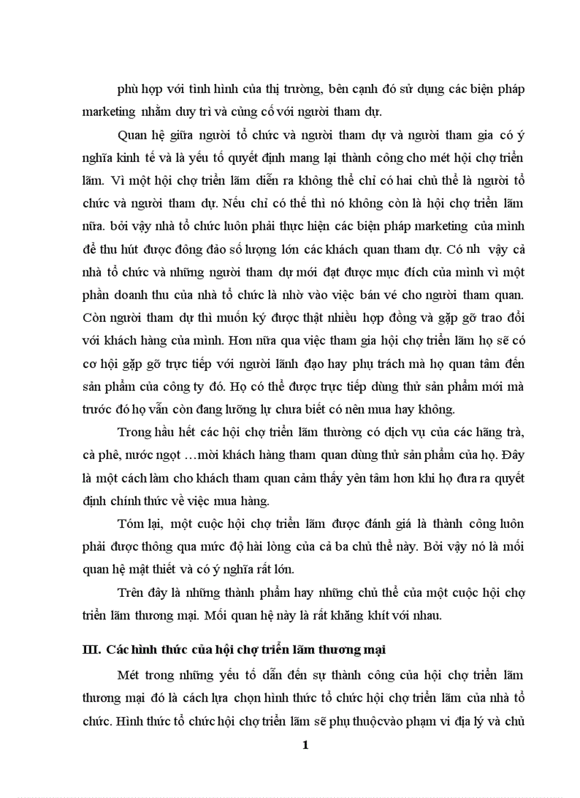 image for page Hoạt động Marketing cho sản phẩm tổ chức hội chợ triển lãm thương mại tại công ty THC: thực trạng và giải pháp.