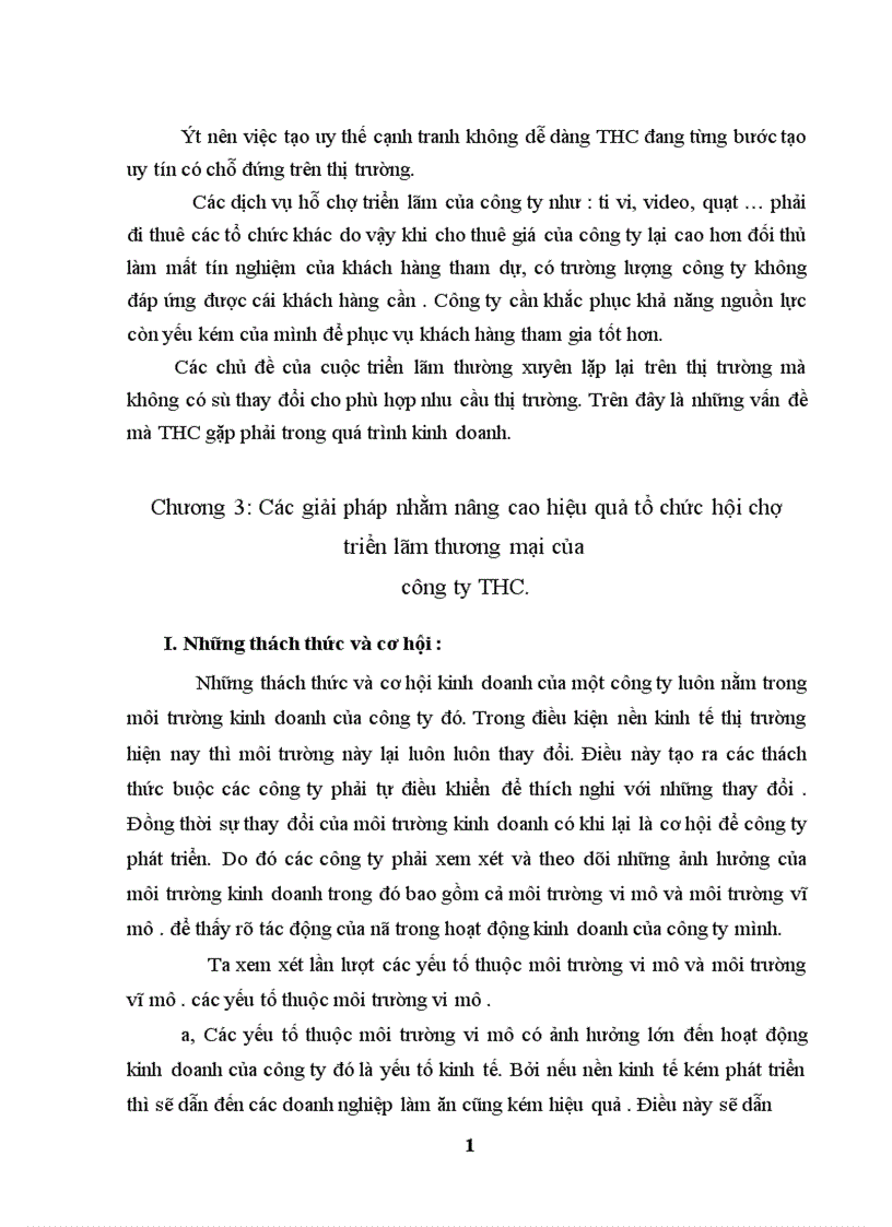 image for page Hoạt động Marketing cho sản phẩm tổ chức hội chợ triển lãm thương mại tại công ty THC: thực trạng và giải pháp.