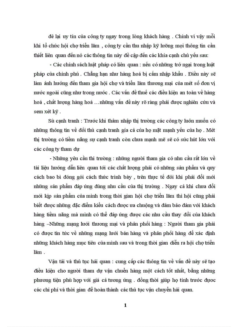 image for page Hoạt động Marketing cho sản phẩm tổ chức hội chợ triển lãm thương mại tại công ty THC: thực trạng và giải pháp.