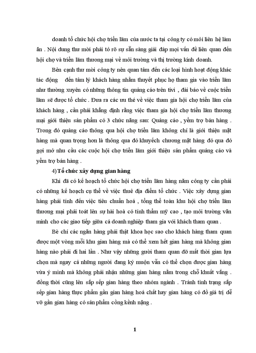 image for page Hoạt động Marketing cho sản phẩm tổ chức hội chợ triển lãm thương mại tại công ty THC: thực trạng và giải pháp.