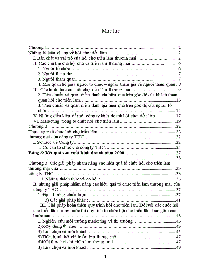 image for page Hoạt động Marketing cho sản phẩm tổ chức hội chợ triển lãm thương mại tại công ty THC: thực trạng và giải pháp.