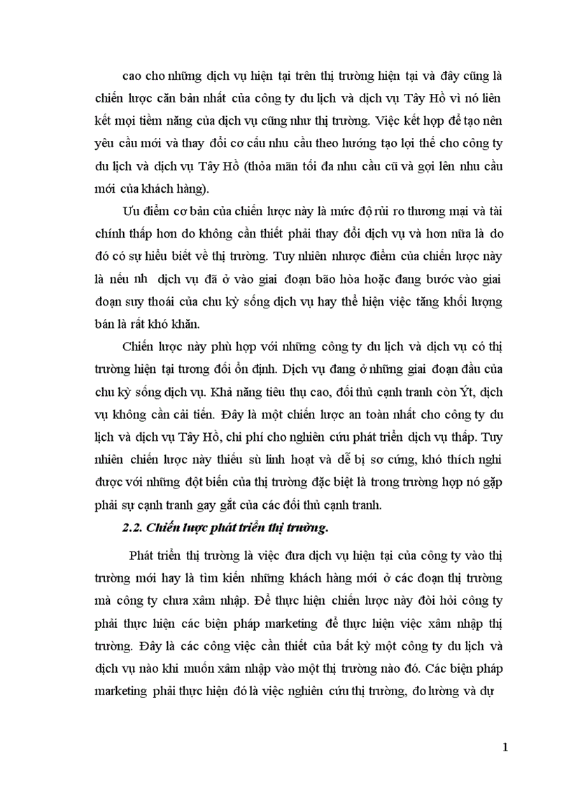 image for page Thị trường kinh doanh của công ty du lịch và dịch vụ Tây Hồ.