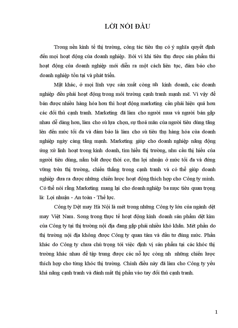 image for page Phân tích tình hình tiêu thụ và một số giải pháp nâng cao sản lượng tiêu thụ sản phẩm của Công ty Dệt may Hà Nội tại thị trường nội địa