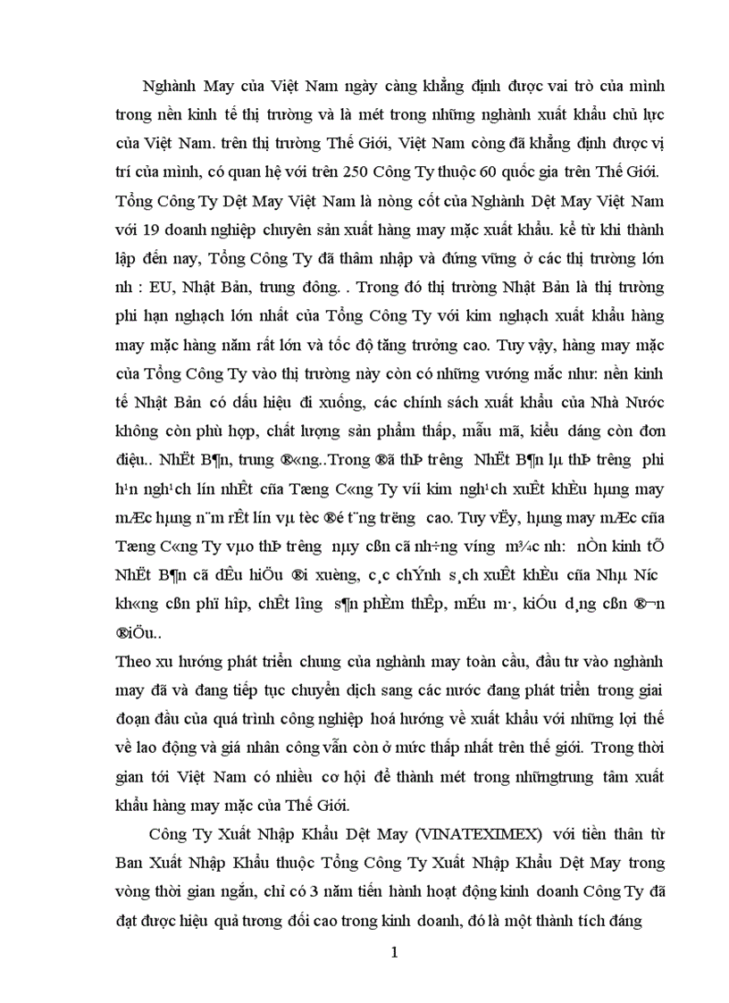 image for page Giải pháp thúc đẩy hàng dệt may của vinateximex sang thị trường Nhật Bản.