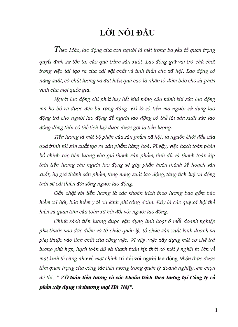 image for page Kế toán tiền lương và các khoản trích theo lương tại Công ty cổ phần xây dựng và thương mại Hà Nôị i