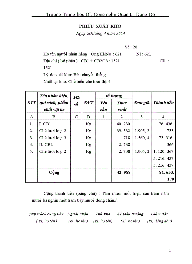 image for page Hoàn thiện công tác hạch toán nguyên vật liệu tại Công ty Cổ phần chè đường hoa