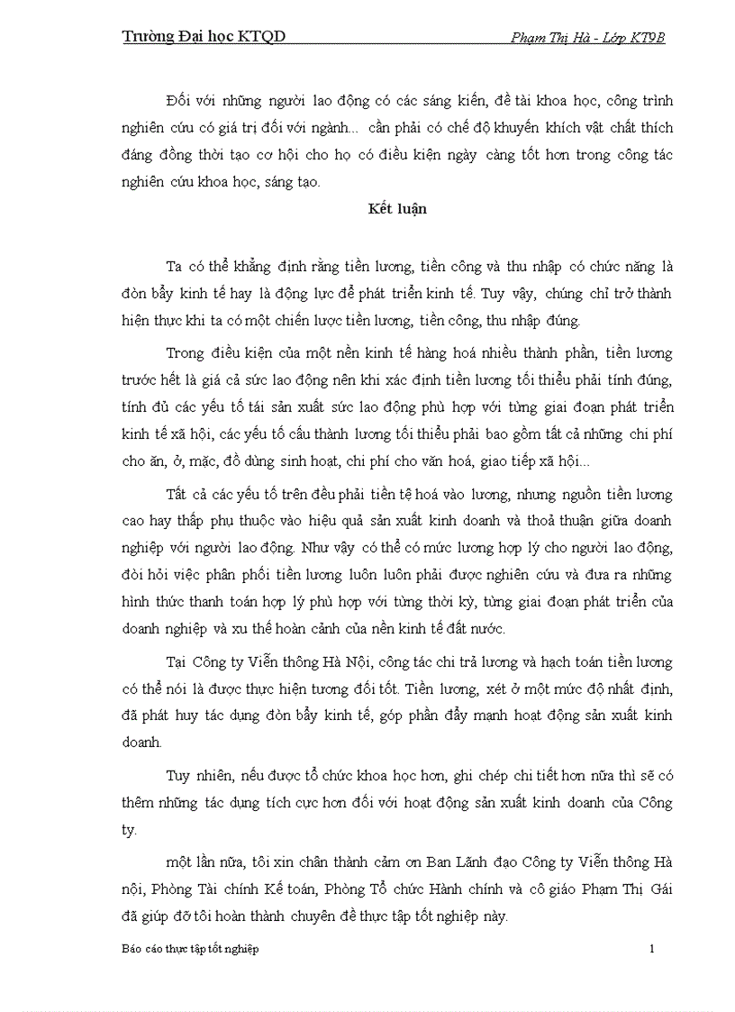 image for page Hoàn thiện hạch toán tiền lương với việc nâng cao hiệu quả sử dụng người lao động tại Công ty Viễn thông Hà Nội.