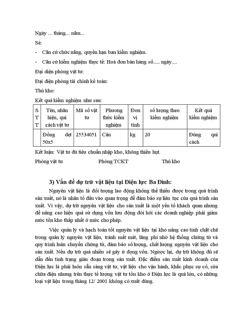 image for page Hoàn thiện hạch toán kế toán và quản lý nguyên liệu, vật liệu tại Điện lực Ba Đình - Hà Nội