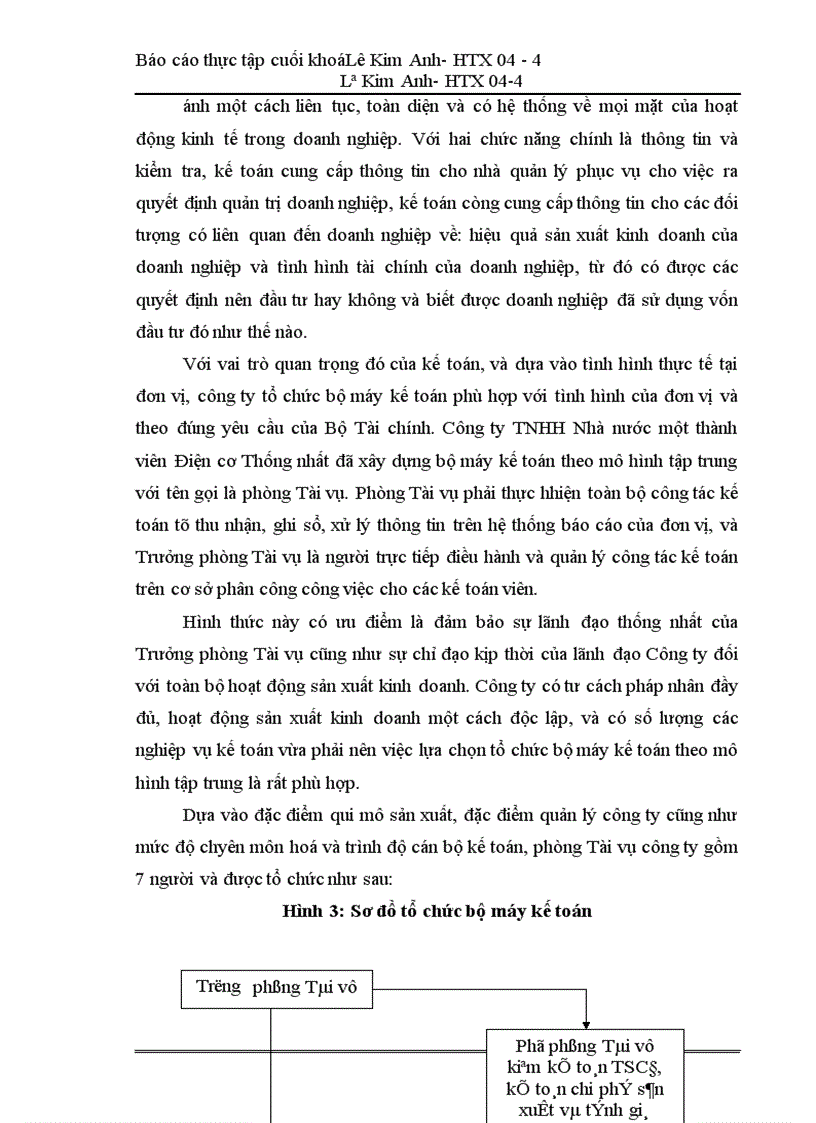 image for page Tình hình hạch toán kế toán của Công ty TNHH Nhà nước một thành viên Điện cơ Thống nhất.