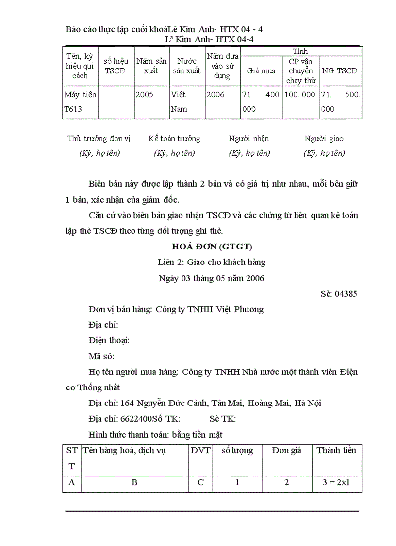 image for page Tình hình hạch toán kế toán của Công ty TNHH Nhà nước một thành viên Điện cơ Thống nhất.