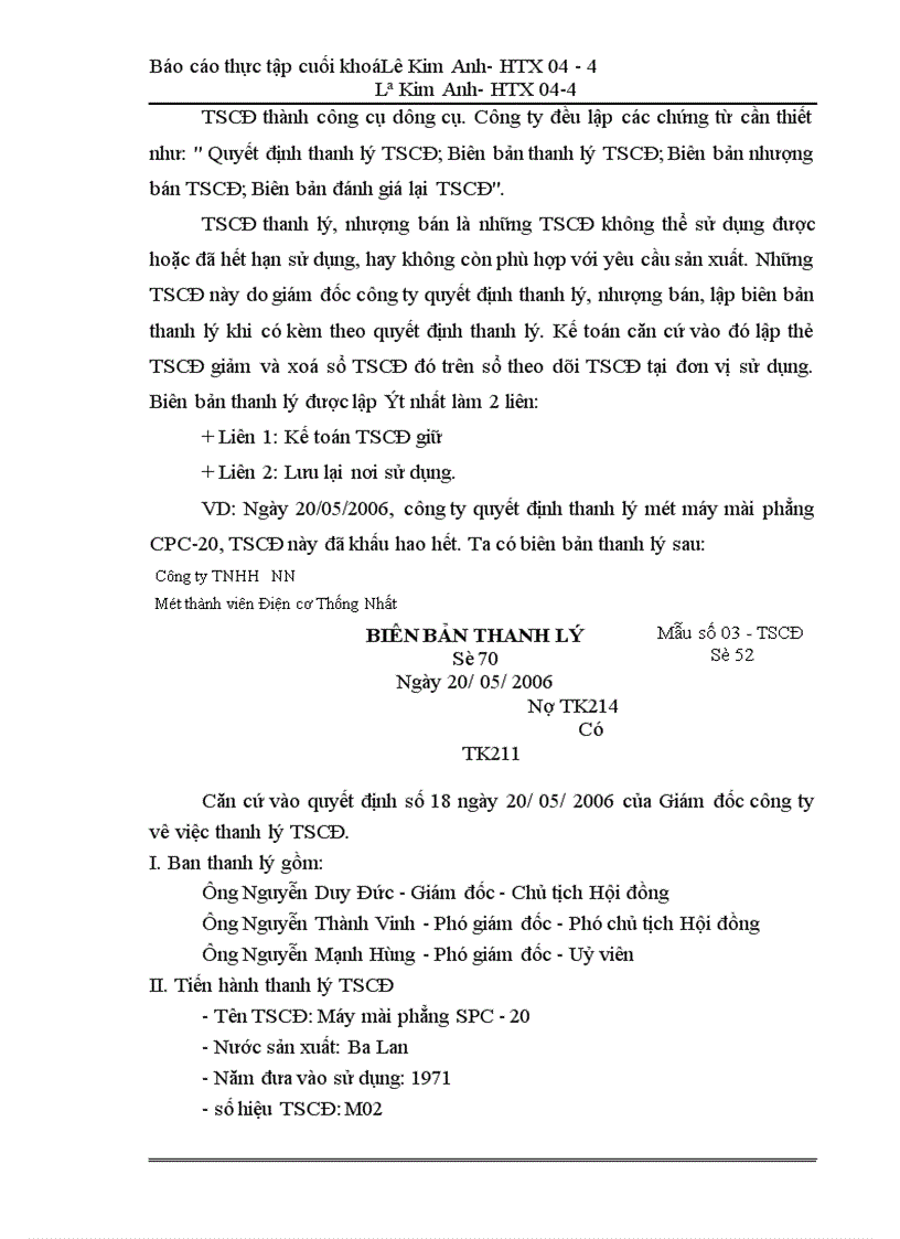 image for page Tình hình hạch toán kế toán của Công ty TNHH Nhà nước một thành viên Điện cơ Thống nhất.