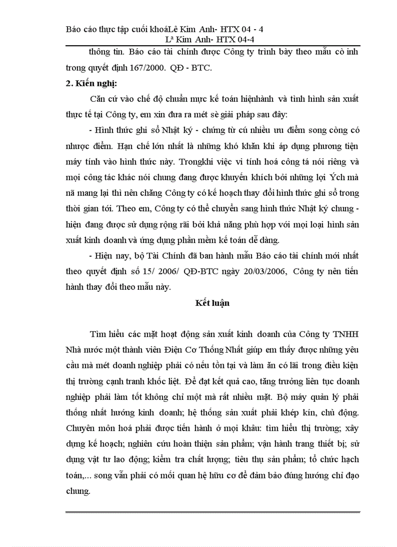 image for page Tình hình hạch toán kế toán của Công ty TNHH Nhà nước một thành viên Điện cơ Thống nhất.