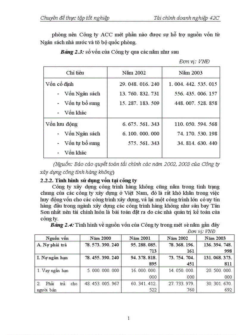 image for page Thực trạng sử dụng vốn tại công ty xây dựng công trình hàng không ACC