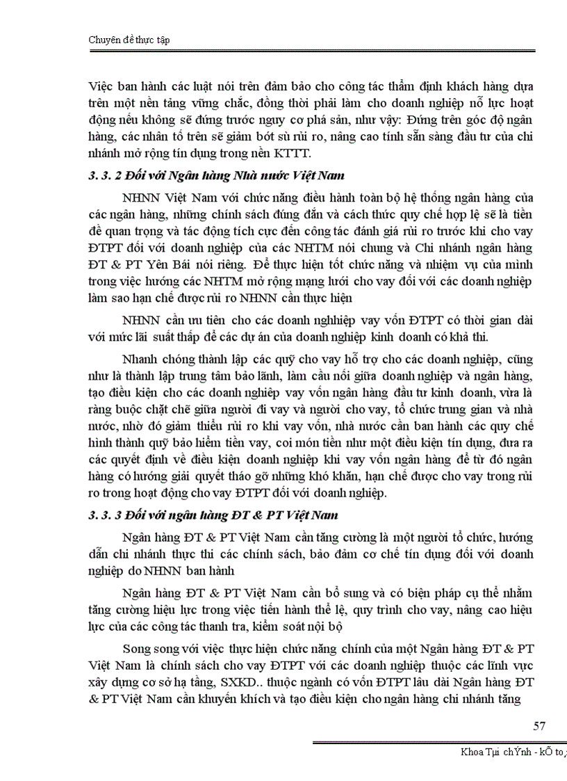 image for page Đánh giá rủi ro trước khi cho vay đầu tư phát triển tại Chi nhánh ngân hàng Đầu tư và Phát triển Yên Bái
