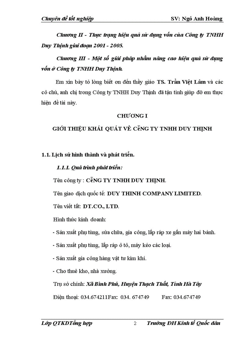 image for page Một số giải pháp nâng cao hiệu quả sử dụng vốn ở Công ty trách nhiệm hữu hạn Duy Thịnh