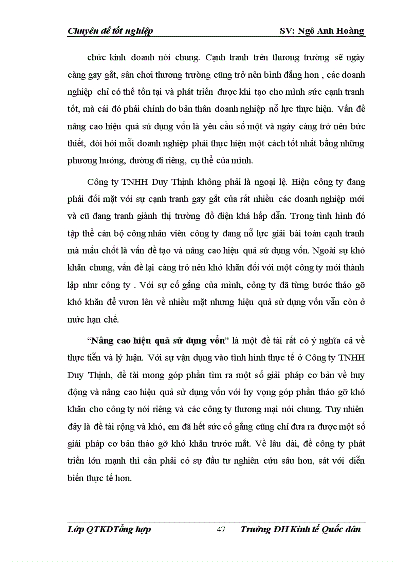 image for page Một số giải pháp nâng cao hiệu quả sử dụng vốn ở Công ty trách nhiệm hữu hạn Duy Thịnh