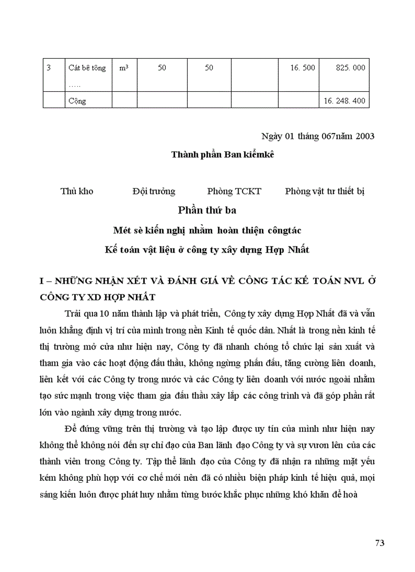 image for page Thực trạng công tác kế toán nguyên vật liệu ở công ty xây dựng Hợp Nhất