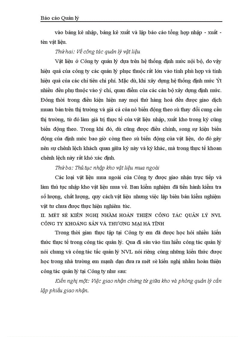 image for page Quản lý chi phí nguyên vật liệu tại công ty khoáng sản và thương mại Hà Tĩnh