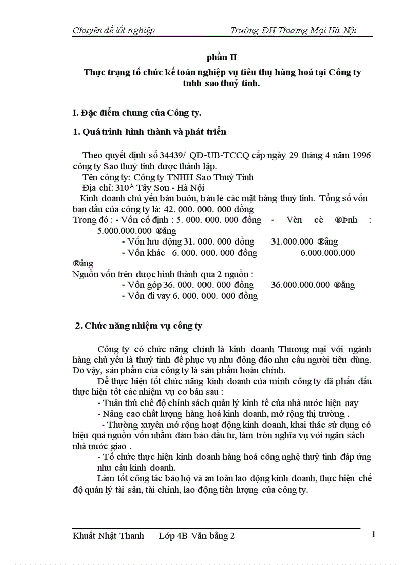 image for page Hoàn thiện kế toán nghiệp vụ tiêu thụ hàng hoá và thành phẩm tại công ty trách nhiệm hữu hạn Sao Thuỷ Tinh