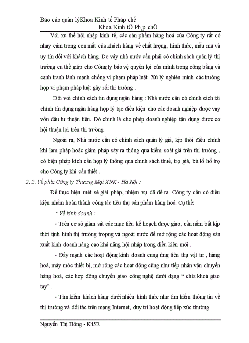 image for page Tổ chức công tác quản lý tiêu thụ sản phẩm hàng hoá tại Công ty Thương Mại xuất nhập khẩu - Hà Nội