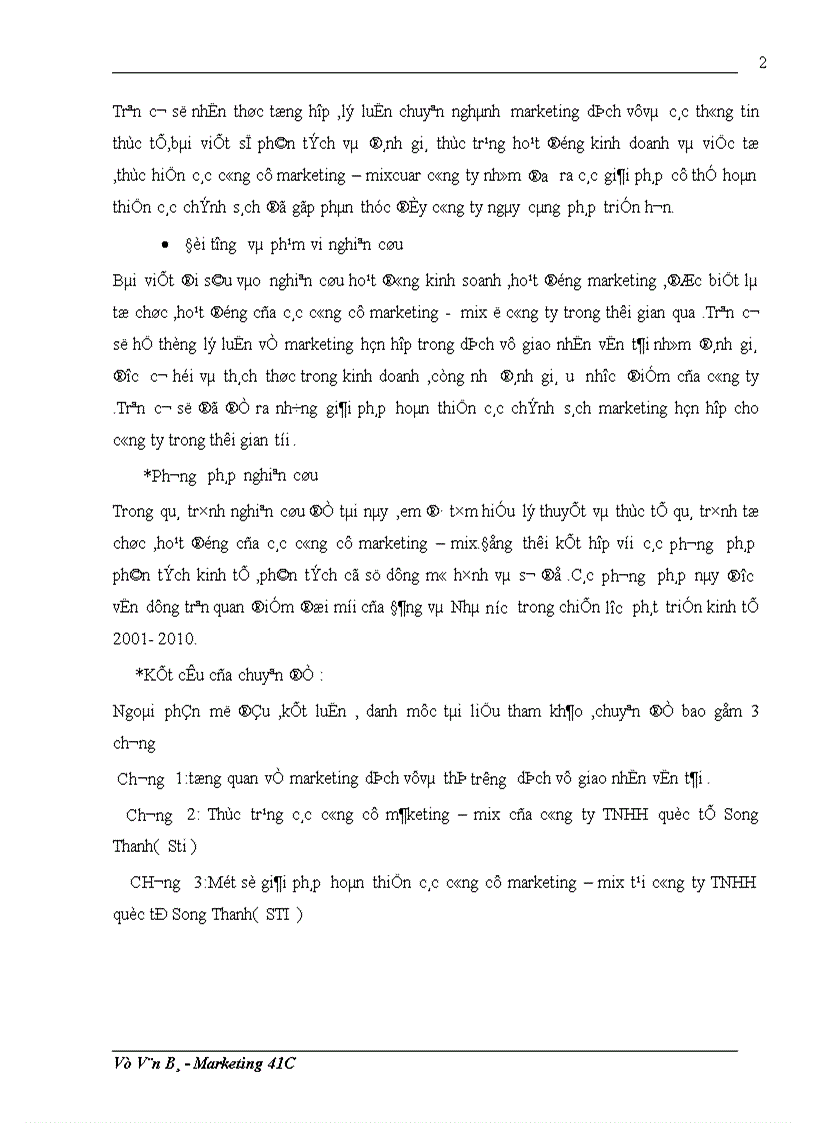 image for page Một số giải pháp nhằm hoàn thiện các công cụ marketing – mix ở công ty trách nhiệm hữu hạn quốc tế Song Thanh ( STI )