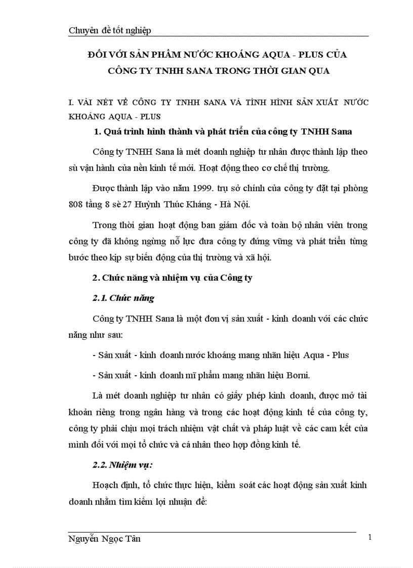 image for page Hoàn thiện giải pháp marketing hỗn hợp nhằm phát triển thị trường nước khoáng của công ty trách nhiệm hữu hạn Sana