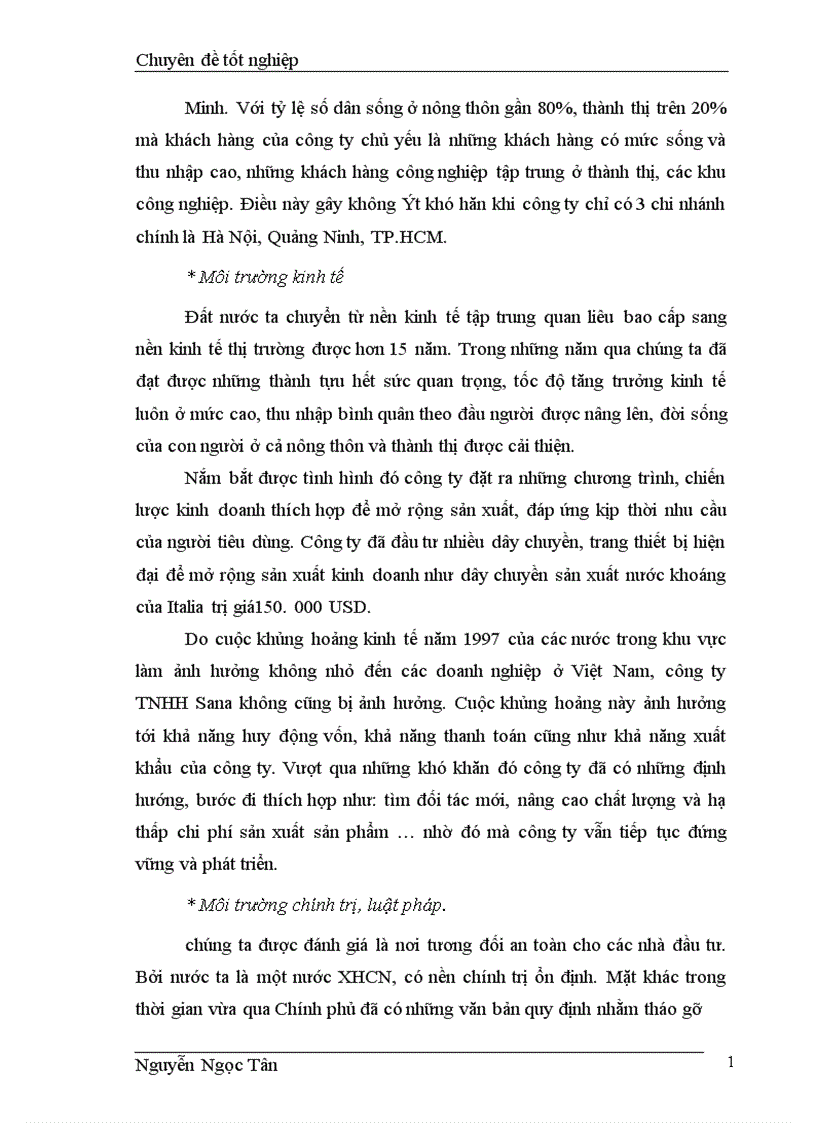 image for page Hoàn thiện giải pháp marketing hỗn hợp nhằm phát triển thị trường nước khoáng của công ty trách nhiệm hữu hạn Sana