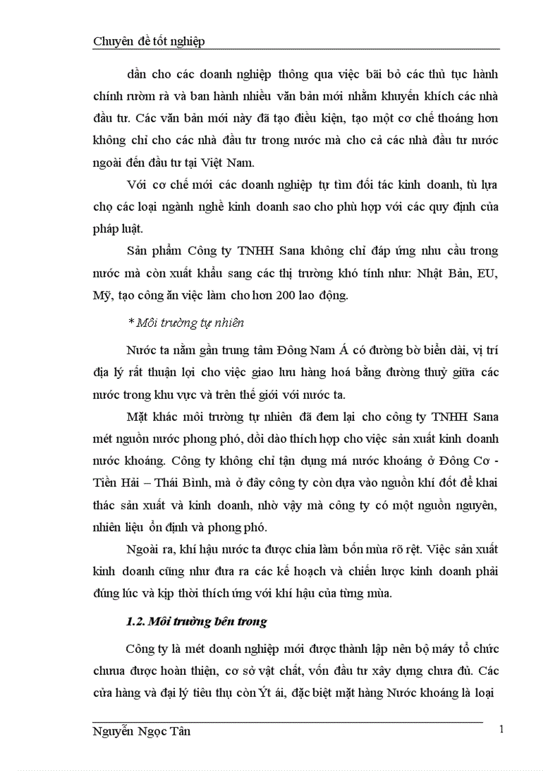 image for page Hoàn thiện giải pháp marketing hỗn hợp nhằm phát triển thị trường nước khoáng của công ty trách nhiệm hữu hạn Sana