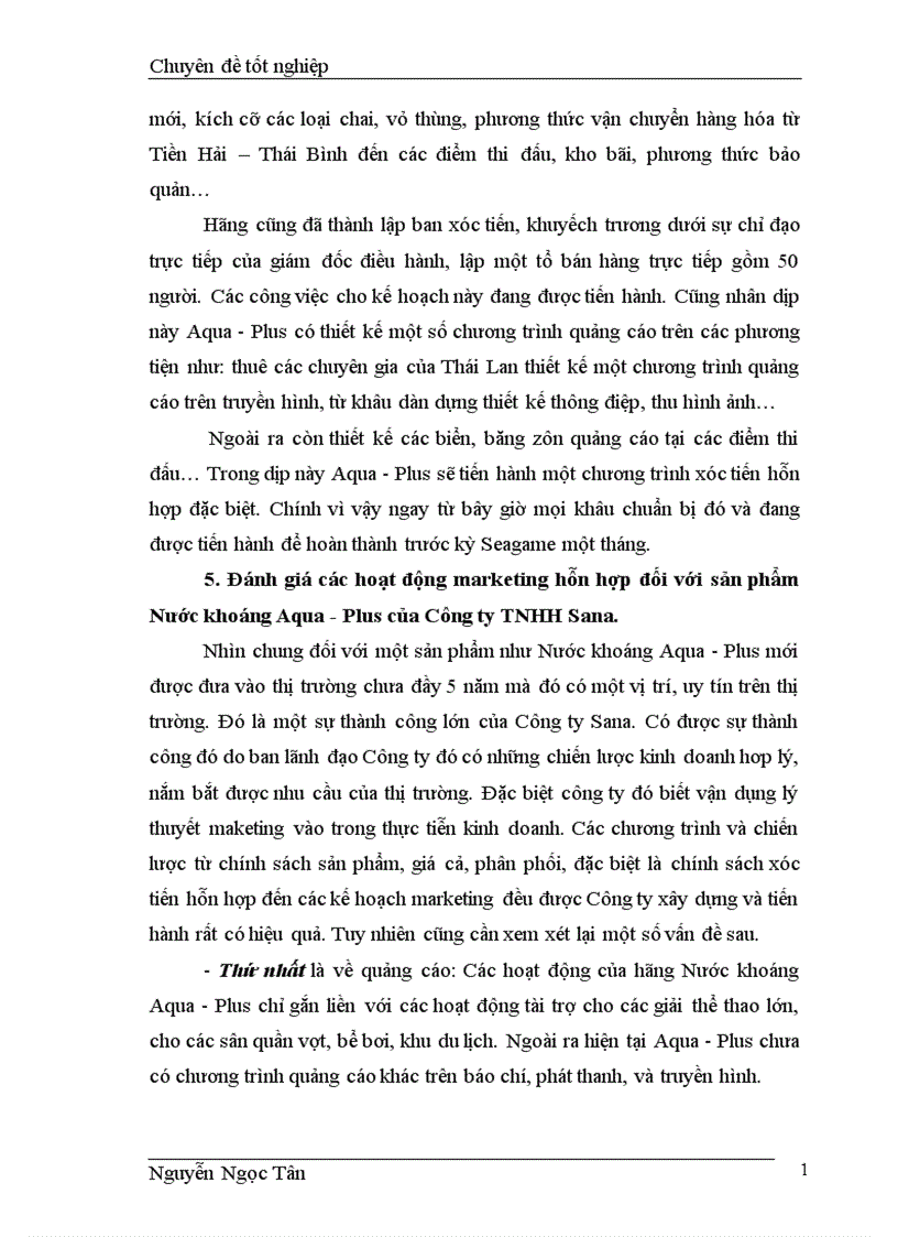 image for page Hoàn thiện giải pháp marketing hỗn hợp nhằm phát triển thị trường nước khoáng của công ty trách nhiệm hữu hạn Sana
