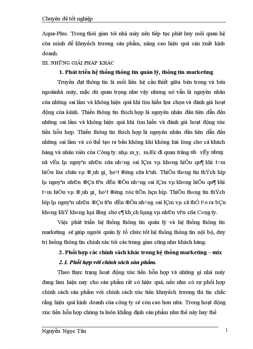 image for page Hoàn thiện giải pháp marketing hỗn hợp nhằm phát triển thị trường nước khoáng của công ty trách nhiệm hữu hạn Sana