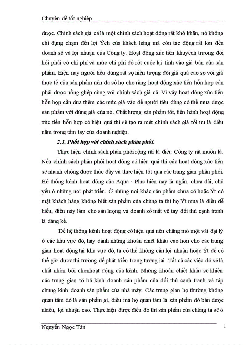 image for page Hoàn thiện giải pháp marketing hỗn hợp nhằm phát triển thị trường nước khoáng của công ty trách nhiệm hữu hạn Sana
