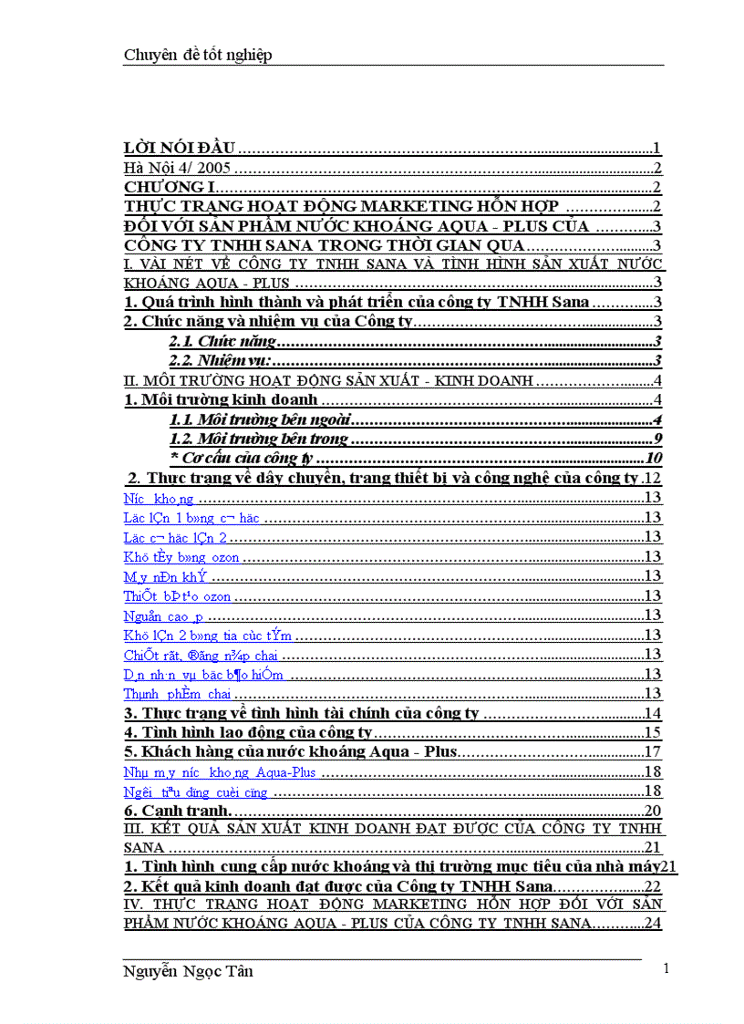 image for page Hoàn thiện giải pháp marketing hỗn hợp nhằm phát triển thị trường nước khoáng của công ty trách nhiệm hữu hạn Sana