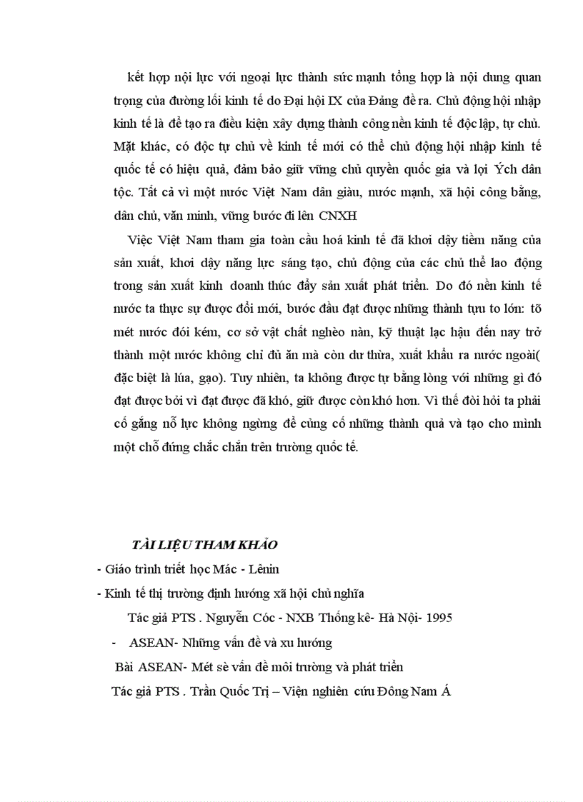 image for page Thực trạng của nền kinh tế Việt Nam trước xu thế toàn cầu hoá.