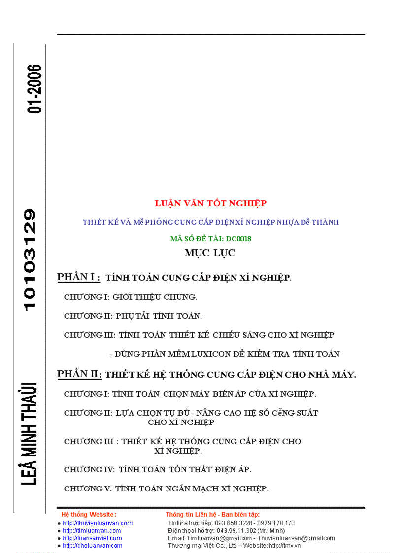 image for page Thiết kế và mô phỏng cung cấp điện xí nghiệp nhựa đô thành