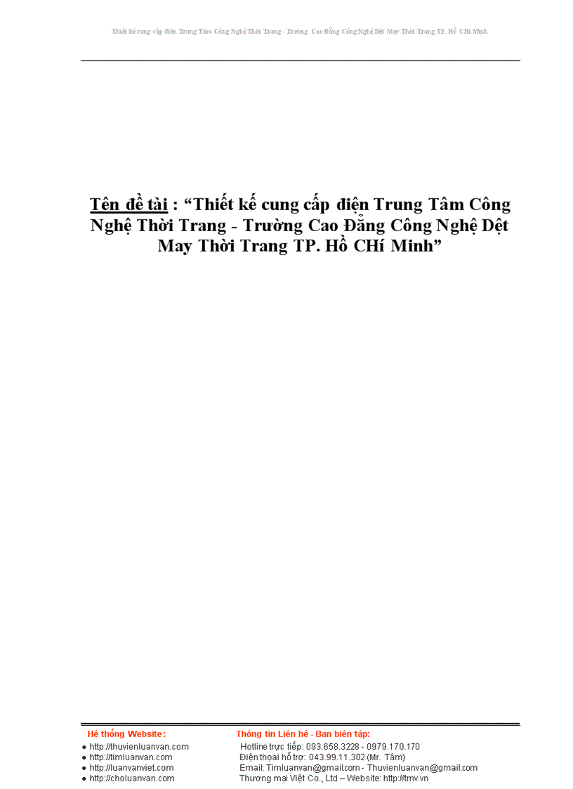 image for page Thiết kế cung cấp điện Trung Tâm Công Nghệ Thời Trang trường Cao Đẳng Công Nghệ Dệt May Thời Trang TP.Hồ Chí Minh