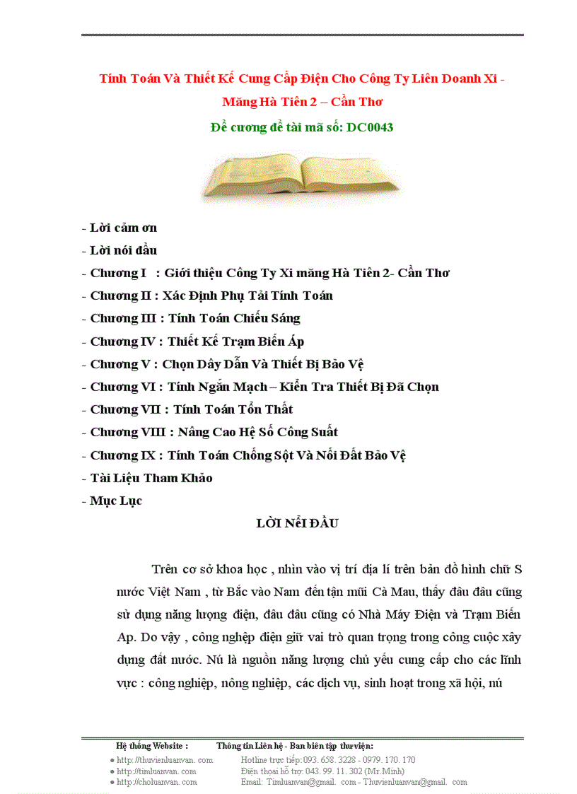 image for page Tính Toán Và Thiết Kế Cung Cấp Điện Cho Công Ty Liên Doanh Xi-Măng Hà Tiên 2 – Cần Thơ