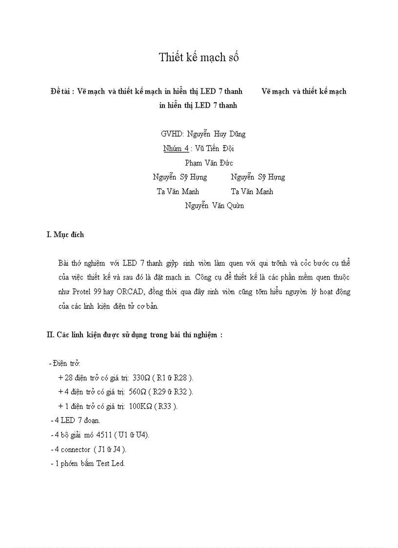 image for page Vẽ mạch và thiết kế mạch in hiển thị LED 7 thanh