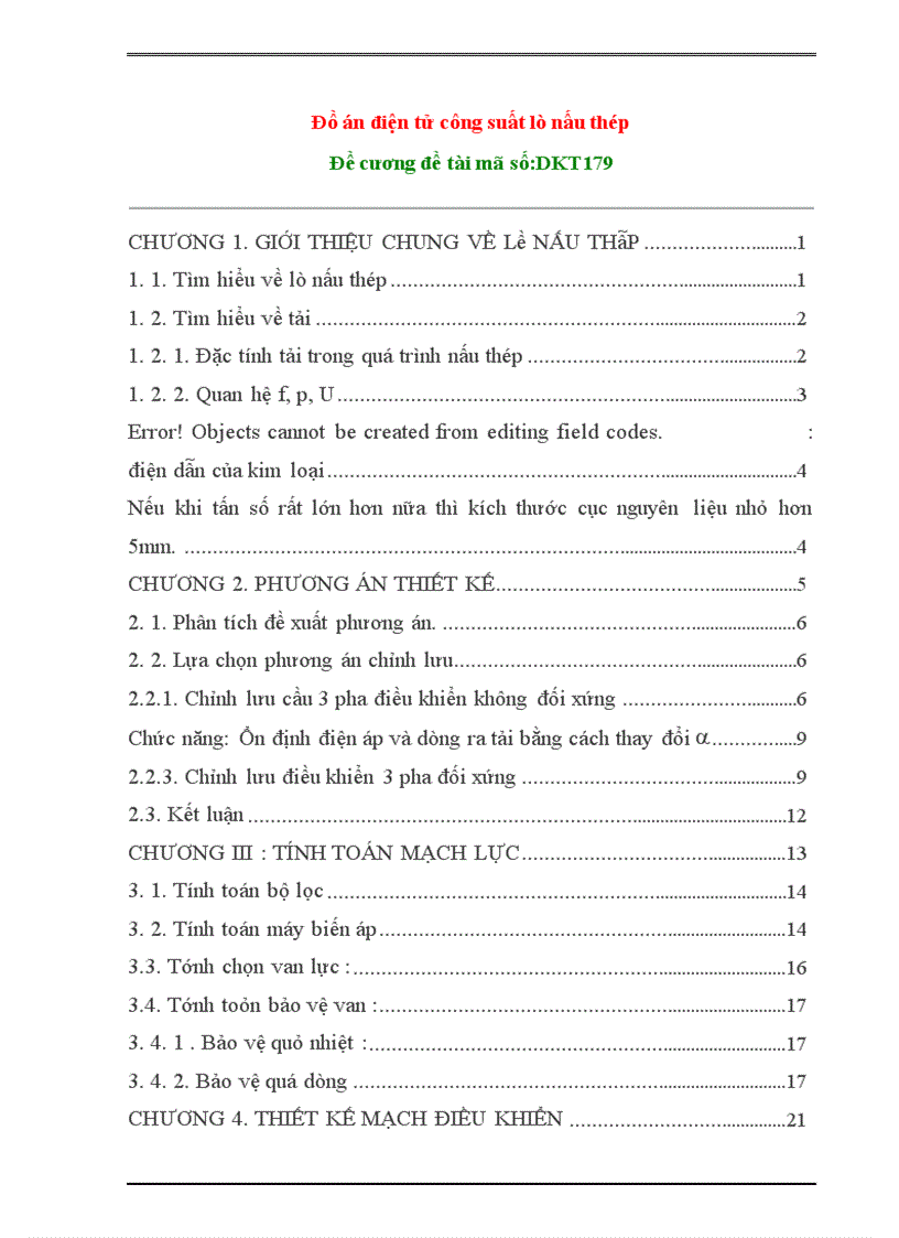 image for page Đồ án điện tử công suất lò nấu thép